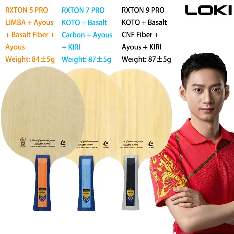 LOKI RXTON 5Pro/7Pro/9Pro Лезвие для настольного тенниса 5 Дерево 2, карбоновая летучая мышь для пинг-понга, дуга и быстрая атака для продвинутых тренировок 
LOKI RXTON 5Pro/7Pro/9Pro Лезвие для настольного тенниса 5 Дерево 2, карбоновая летучая мышь для пинг-понга, дуга и быстрая атака для продвинутых тренировок