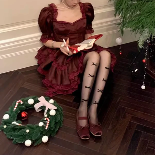 Ultra Thin Tight Socks Sexy Christmas Transparent Stockings Black Red More-bowknot Decorations Pantyhose new femme collants
Ultra Thin Tight Socks Sexy Christmas Transparent Stockings Black Red More-bowknot Decorations Pantyhose new femme collants