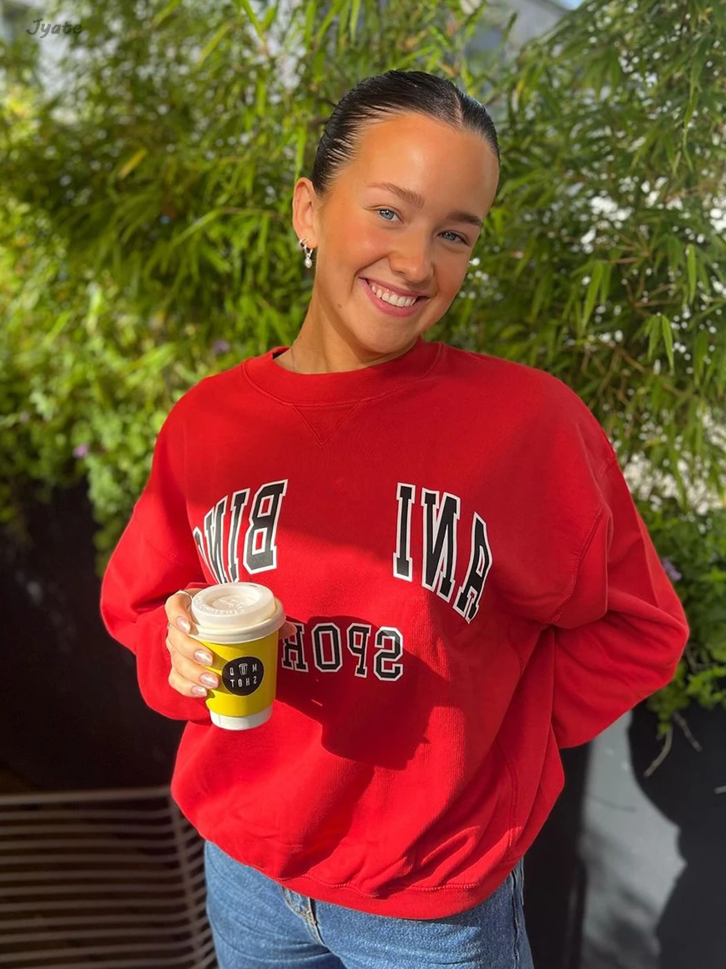 Classic Letter Print Pulshed Sweatshirts Fashion Red Fleece Women's Hoodie Cotton 100% Round Neck Casual Loose Autumn Pullovers
Classic Letter Print Pulshed Sweatshirts Fashion Red Fleece Women's Hoodie Cotton 100% Round Neck Casual Loose Autumn Pullovers