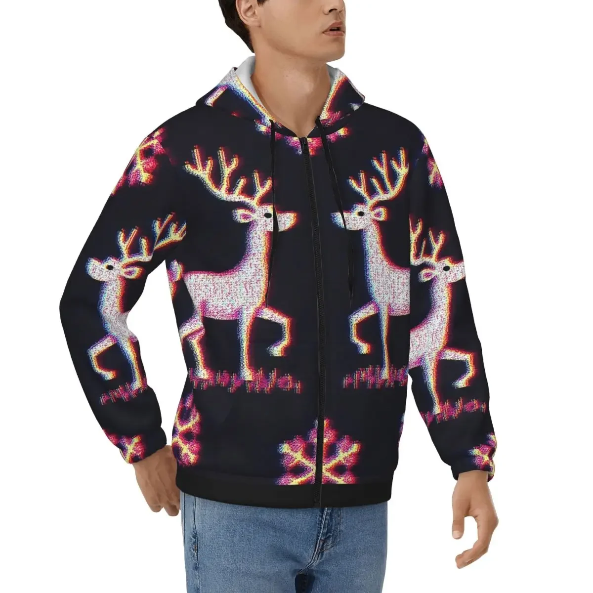Glitched Reindeer VHS-Style Ugly Christmas Sweater Pattern Zipper Hoodies Pullover Autumn Winter Sweatshirt Long Sleeve Tops
Glitched Reindeer VHS-Style Ugly Christmas Sweater Pattern Zipper Hoodies Pullover Autumn Winter Sweatshirt Long Sleeve Tops