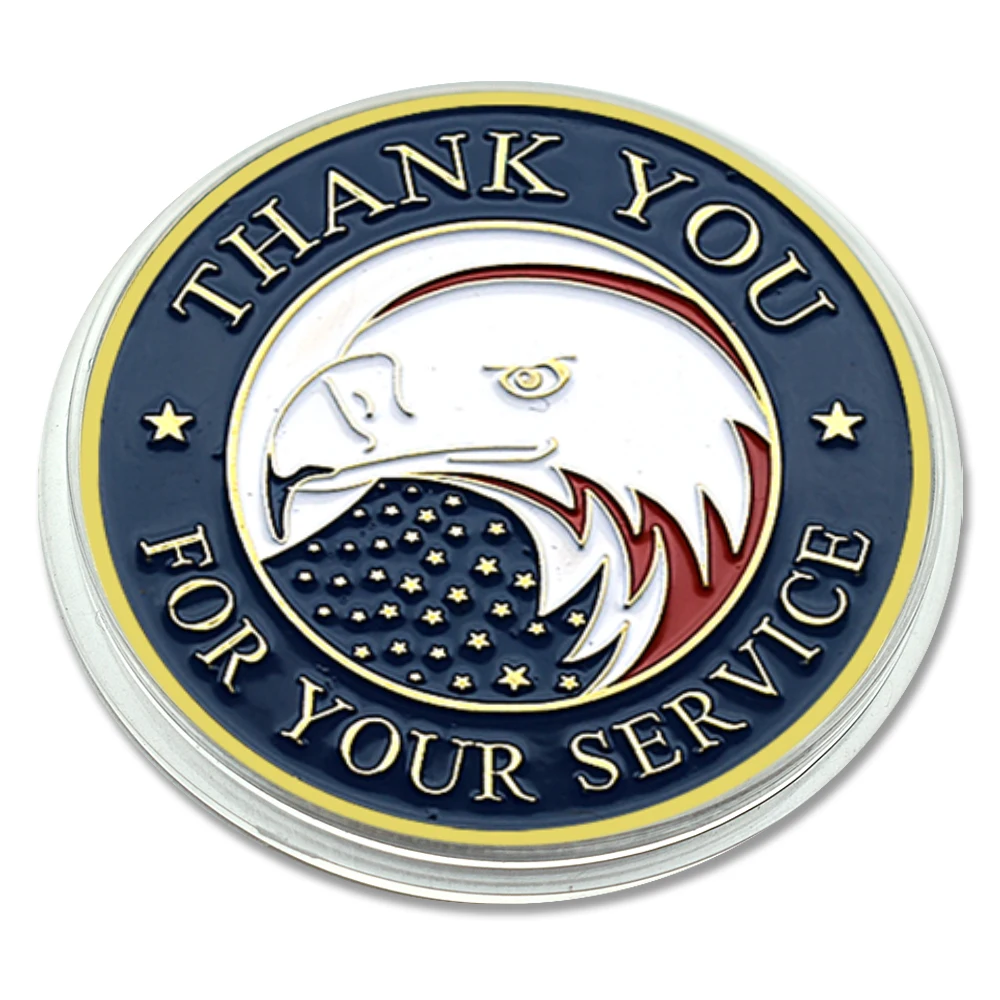 Thanks You For Your Service Gold Plated Challenge Coin Nation Proudly Salutes Military Challenge Medal in Capsule
Thanks You For Your Service Gold Plated Challenge Coin Nation Proudly Salutes Military Challenge Medal in Capsule