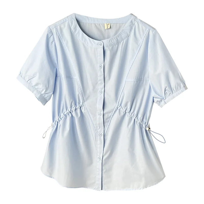 Plus Size Women's Short Sleeved Shirt 2025 Summer New Casual 100KG Waist Cinched Solid Color Blouses 109
Plus Size Women's Short Sleeved Shirt 2025 Summer New Casual 100KG Waist Cinched Solid Color Blouses 109