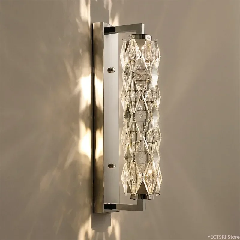 GHEUVNJ Modern luxury crystal wall lamp living room background wall lamp minimalist hotel villa hallway bedroom bedside lamp
GHEUVNJ Modern luxury crystal wall lamp living room background wall lamp minimalist hotel villa hallway bedroom bedside lamp