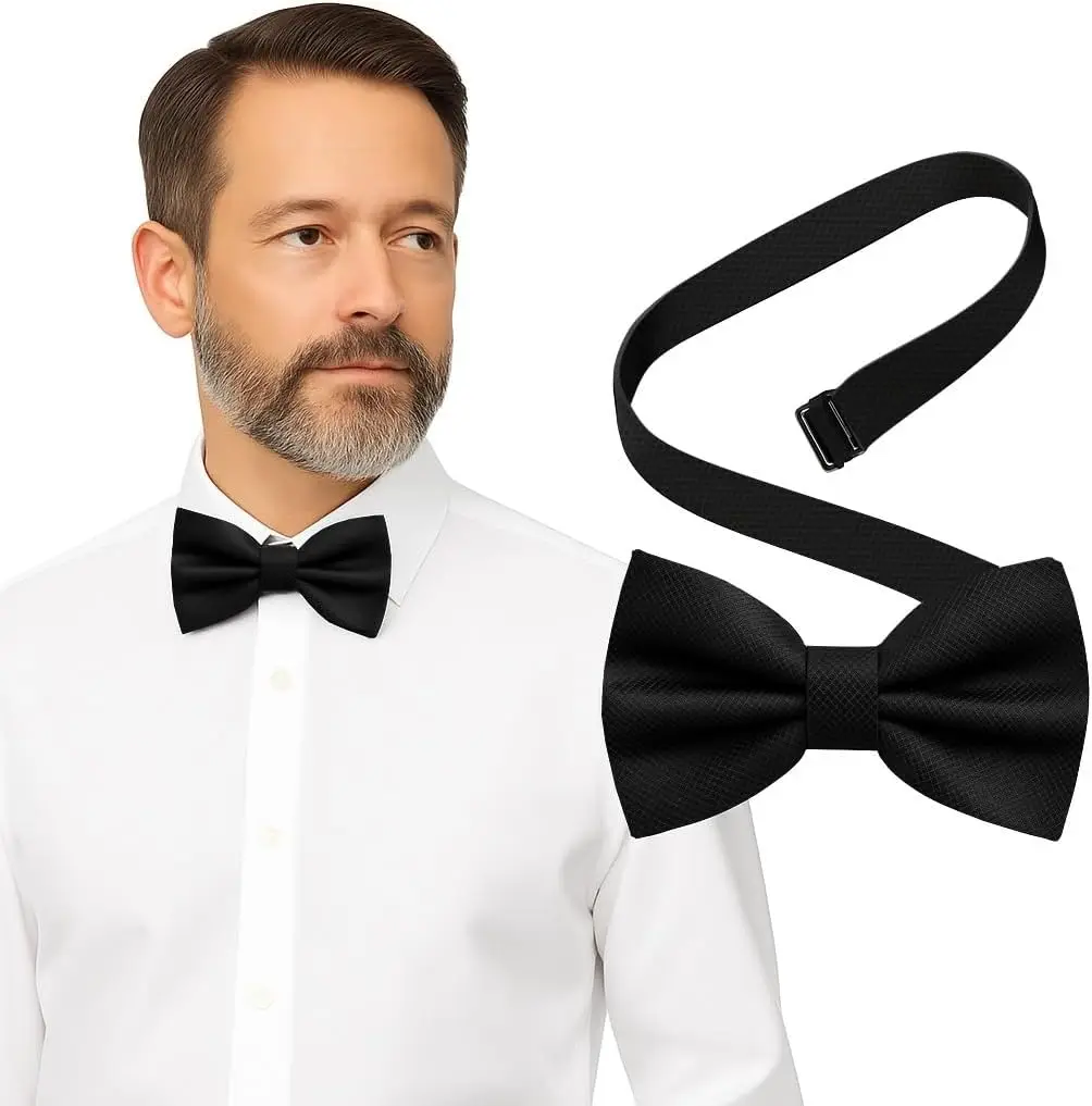 Men's Solid Polyester Pretied Bow Tie, Adjustable for Weddings & Grooms Gift
Men's Solid Polyester Pretied Bow Tie, Adjustable for Weddings & Grooms Gift