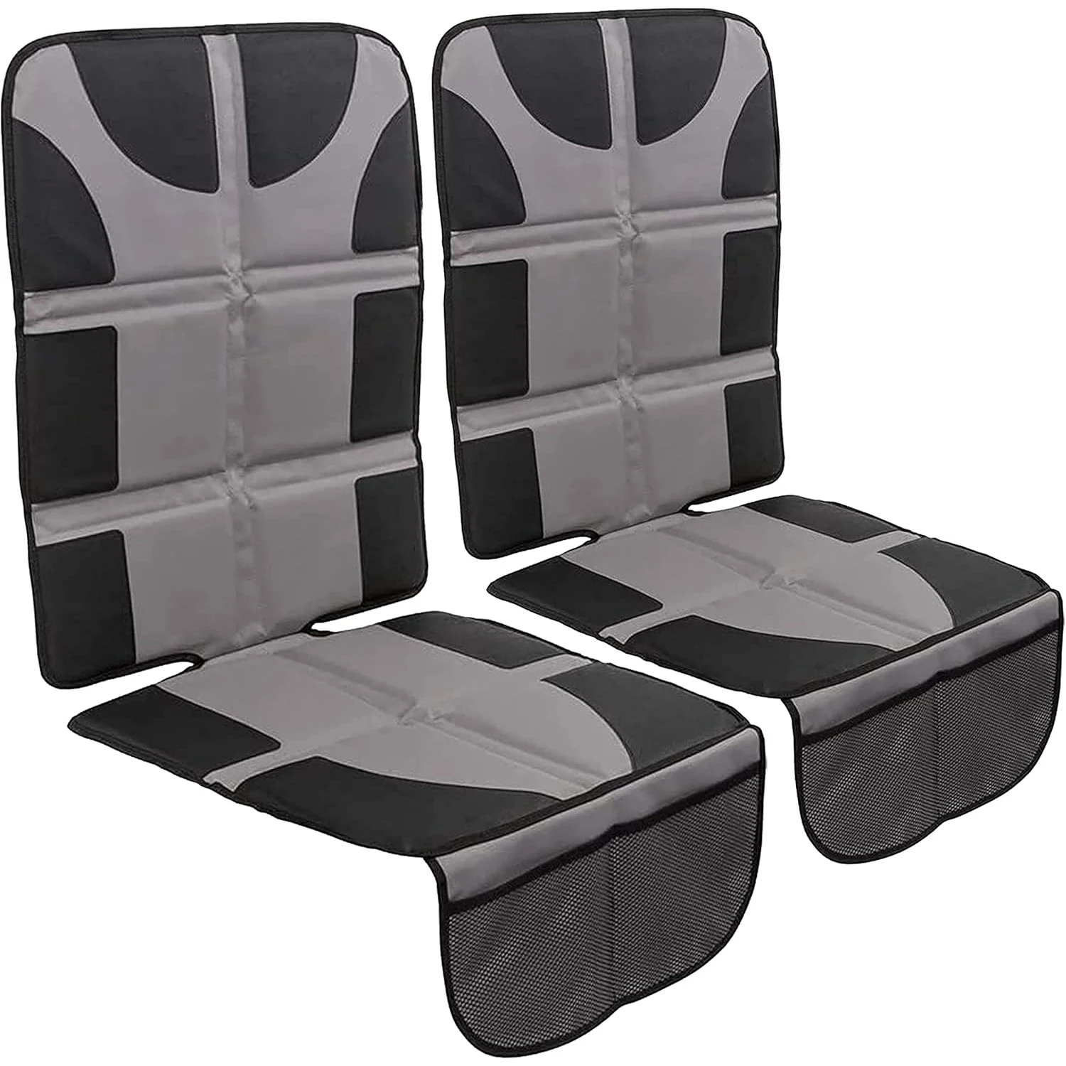 Car Seat Protector (2-Pack) - Thick Padding, Waterproof - Child Seat Cover with Two Mesh Storage Pockets, Grey Foldable Design
Car Seat Protector (2-Pack) - Thick Padding, Waterproof - Child Seat Cover with Two Mesh Storage Pockets, Grey Foldable Design