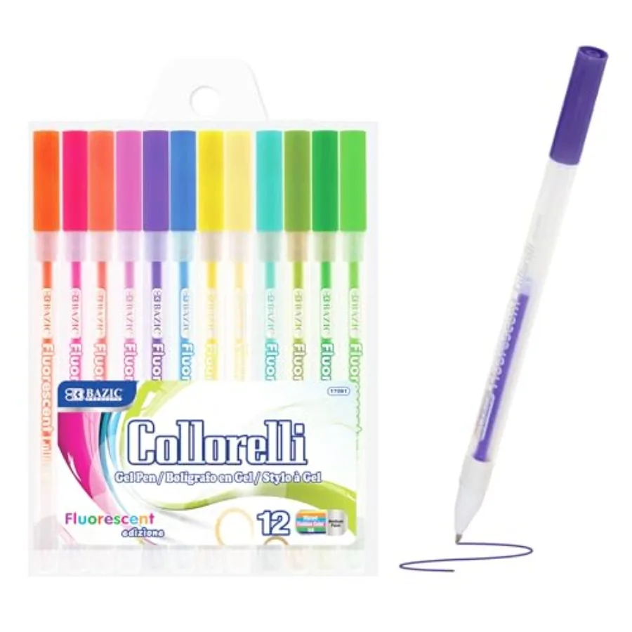 BAZIC 12 Fluorescent Color Collorelli Gel Pen
BAZIC 12 Fluorescent Color Collorelli Gel Pen