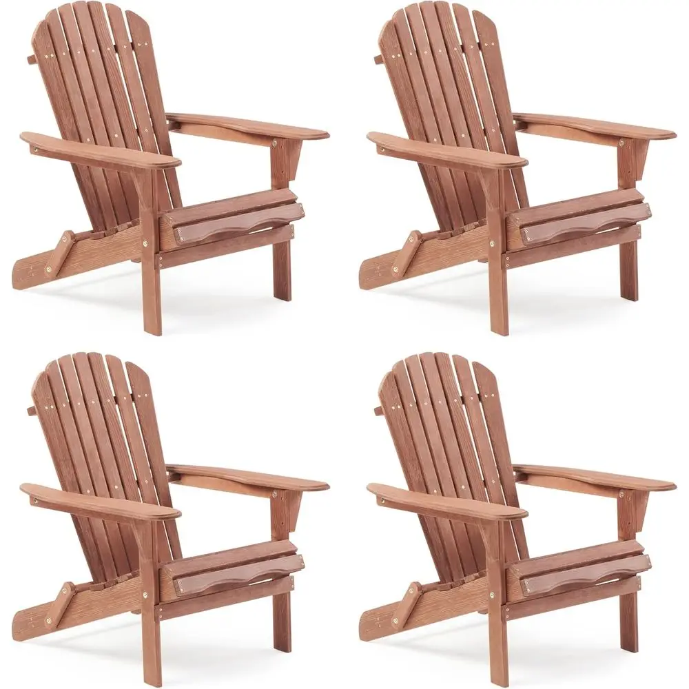 Set of 4 Pre-Assembled Wooden Adirondack Chairs for Outdoor Patio, Garden, Lawn, Deck, and Pool Area
Set of 4 Pre-Assembled Wooden Adirondack Chairs for Outdoor Patio, Garden, Lawn, Deck, and Pool Area