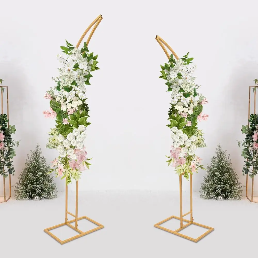 Gold Metal Wedding Arch Stands, Pair of Tall Ceremony Arches with Base for Weddings and Bridal Showers
Gold Metal Wedding Arch Stands, Pair of Tall Ceremony Arches with Base for Weddings and Bridal Showers