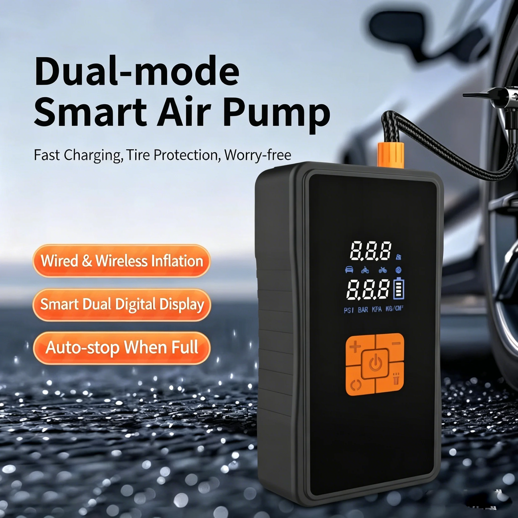 Car Tire Inflator Portable Air Compressor 150PSI Digital Air Pump AC220/110V DC12V With LED Light for Car Motorcycle Bicycle
Car Tire Inflator Portable Air Compressor 150PSI Digital Air Pump AC220/110V DC12V With LED Light for Car Motorcycle Bicycle