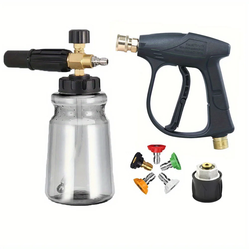 4350PSI High Pressure Car Wash Gun, Adjustable PA Foam Lance for Karcher K2-K7 Pressure Washer, Multi-use Home Garden Cleaning T
4350PSI High Pressure Car Wash Gun, Adjustable PA Foam Lance for Karcher K2-K7 Pressure Washer, Multi-use Home Garden Cleaning T