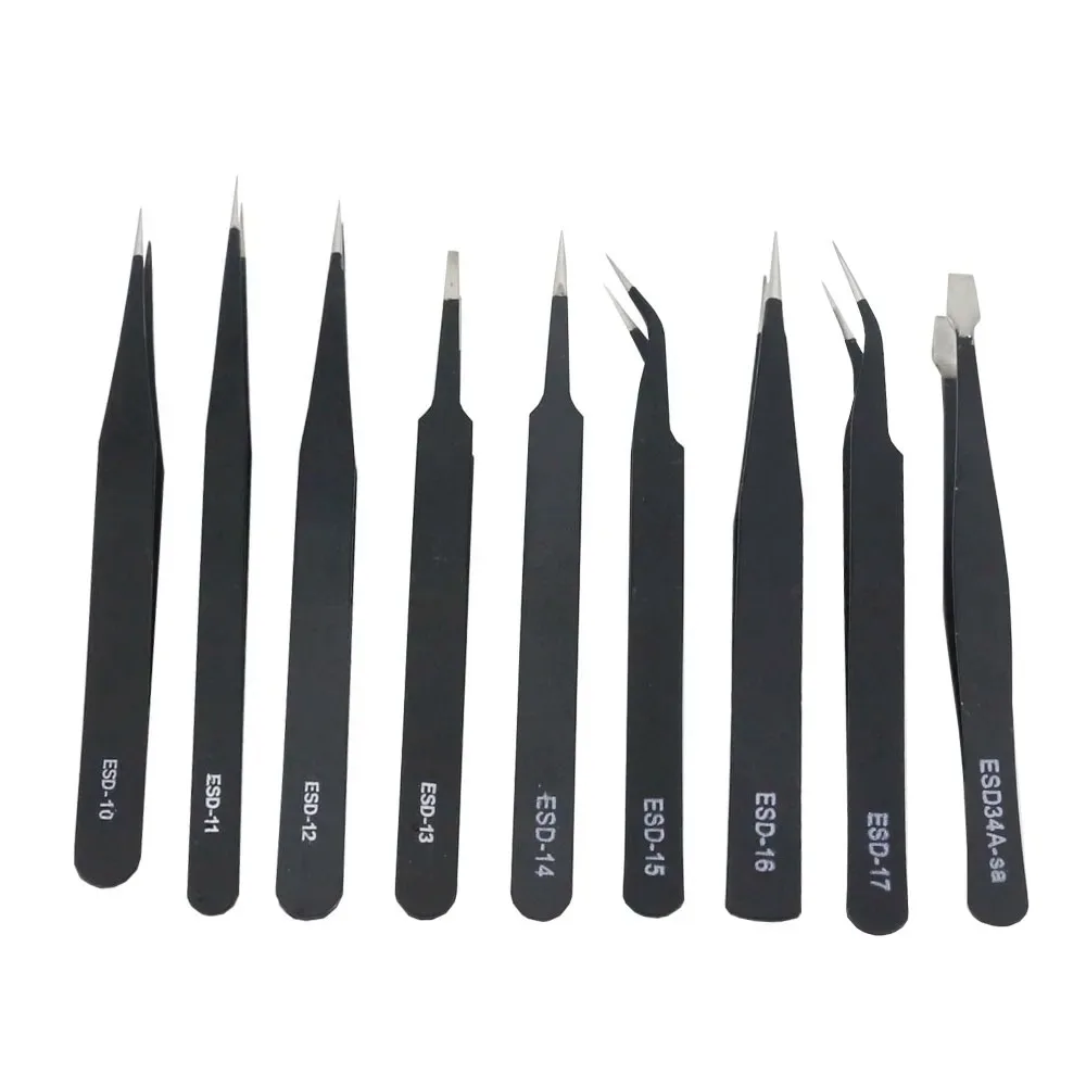 1 PCS precision black tweezers -10 11/12/13/14/15/16/17/34 pointed elbow straight edge tweezers stainless steel tool
1 PCS precision black tweezers -10 11/12/13/14/15/16/17/34 pointed elbow straight edge tweezers stainless steel tool