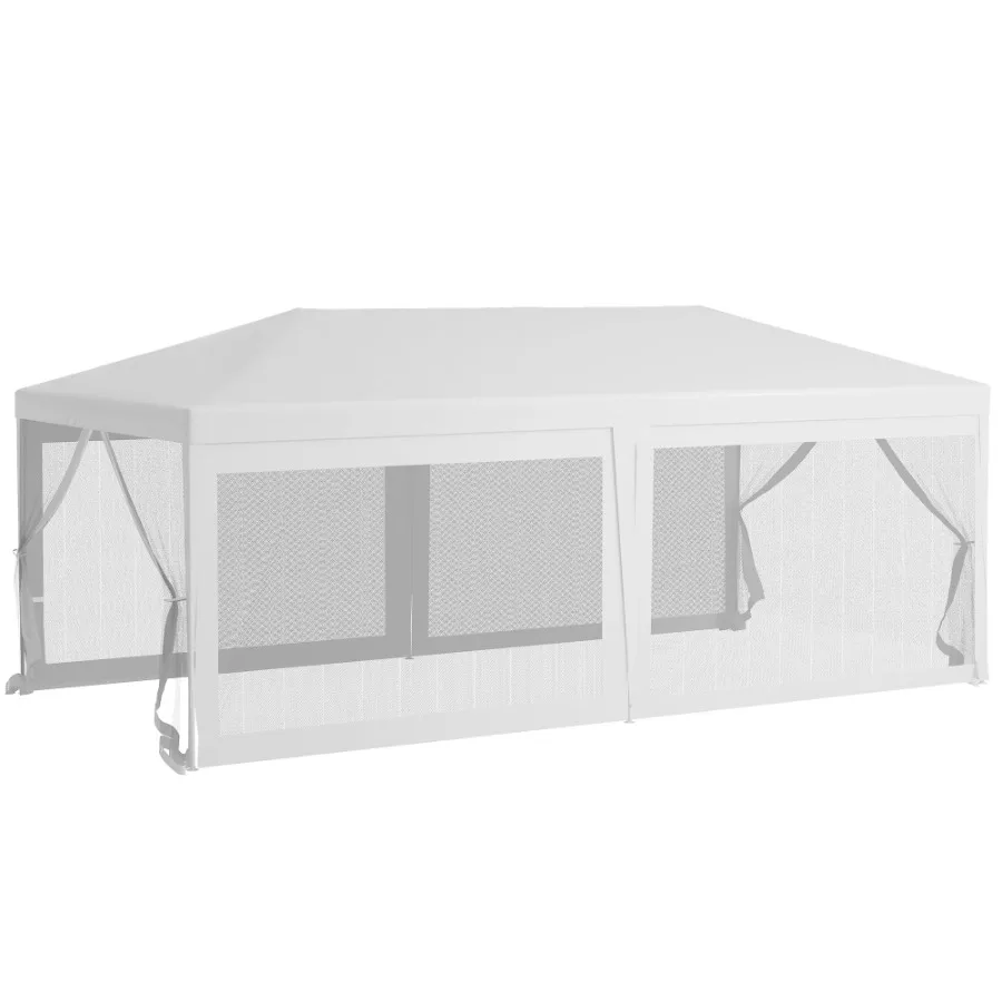 10' x 20' Party Tent Outdoor Wedding Canopy Gazebo with 6 Removable Sidewalls Shade Shelter for Events BBQs White
10' x 20' Party Tent Outdoor Wedding Canopy Gazebo with 6 Removable Sidewalls Shade Shelter for Events BBQs White