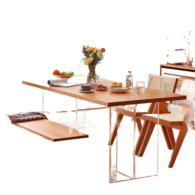 Nordic solid wood dining table, household small apartment acrylic suspension strip workbench, study simple wall computer desk
Nordic solid wood dining table, household small apartment acrylic suspension strip workbench, study simple wall computer desk