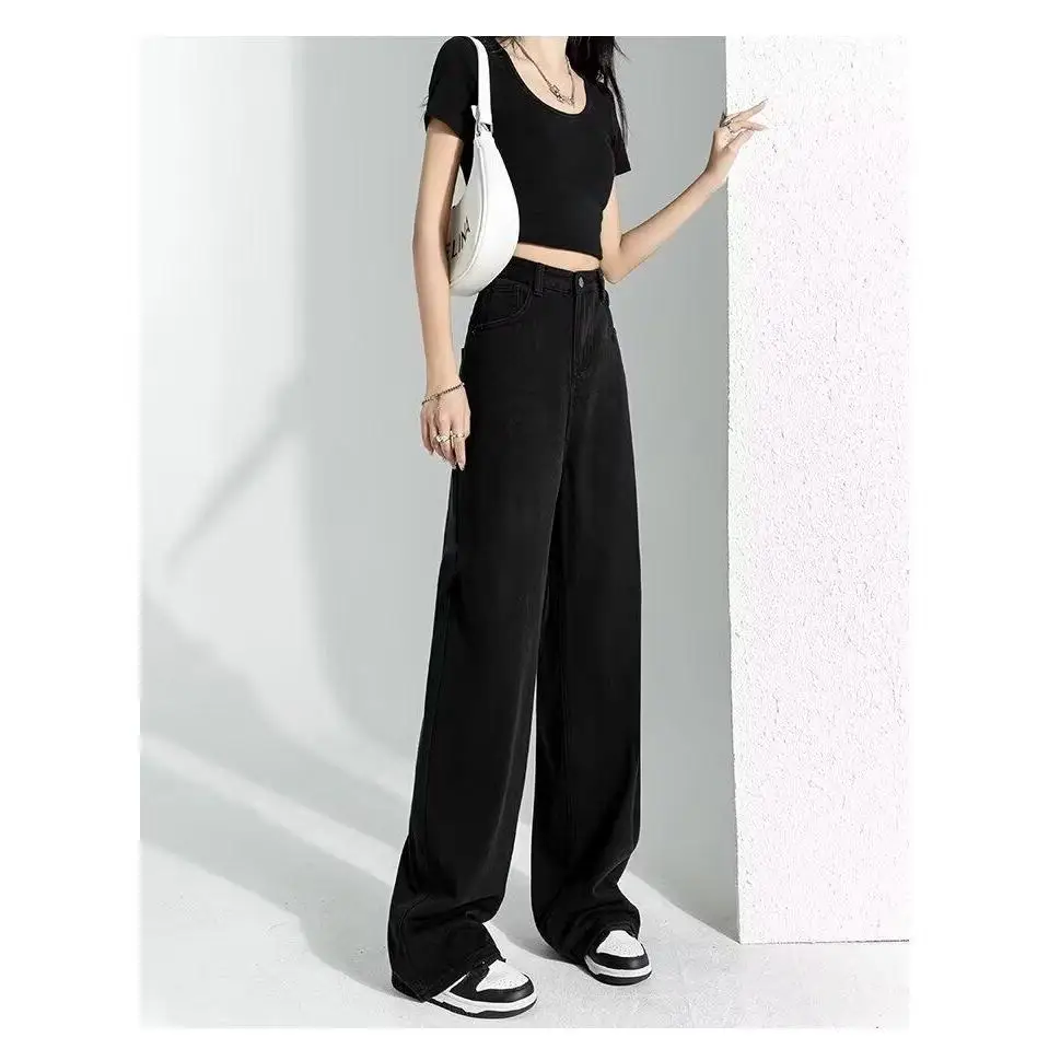 Джинсы женские с высокой талией, облегающие, черные, из денима, для весны и осени, для фигуры типа «груша», прямые, широкие, повседневные, из смесового хлопка
Джинсы женские с высокой талией, облегающие, черные, из денима, для весны и осени, для фигуры типа «груша», прямые, широкие, повседневные, из смесового хлопка