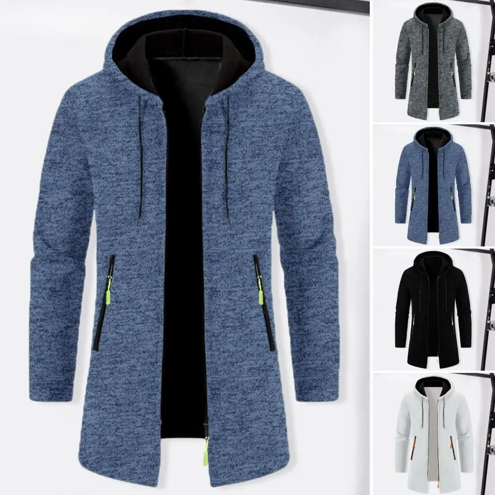 Fashionable Men Coat Stylish Men's Medium Length Hooded Zipper Cardigan Versatile Outerwear for Fall/winter Thickened Knitwear
Fashionable Men Coat Stylish Men's Medium Length Hooded Zipper Cardigan Versatile Outerwear for Fall/winter Thickened Knitwear