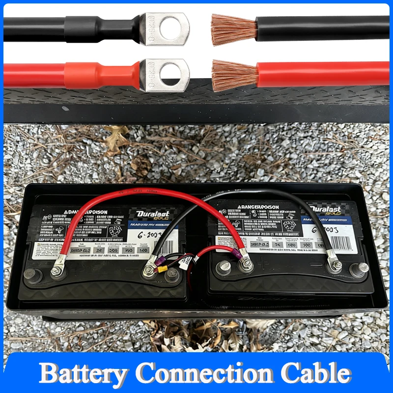 Battery Cable 8 6 4 AWG Stranded RV Pure Copper Wire with M8 Tinned Copper SC Terminal Lug for Inverter Car Solar 10/20/50/100CM
Battery Cable 8 6 4 AWG Stranded RV Pure Copper Wire with M8 Tinned Copper SC Terminal Lug for Inverter Car Solar 10/20/50/100CM
