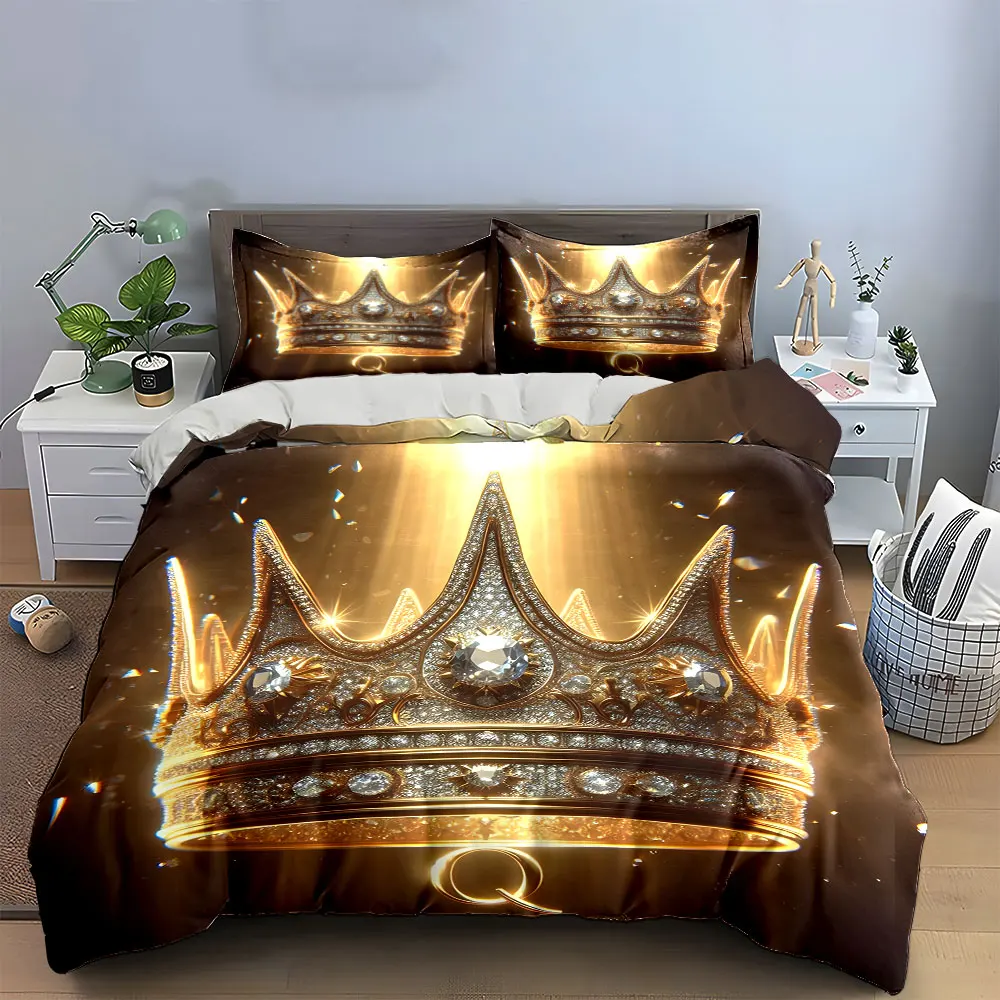 "Luxurious Crown Decoration Set" Bedding Set with 1 Duvet Cover 2 Pillowcases Single Double King Queen, Gift
"Luxurious Crown Decoration Set" Bedding Set with 1 Duvet Cover 2 Pillowcases Single Double King Queen, Gift
