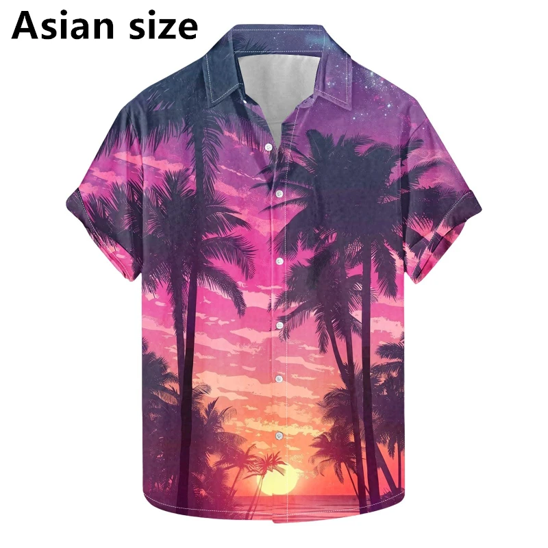 Men's Shirts 3D Print Sunset Coconut Tree Hawaiian Short Sleeve Shirt Summer Casual Social Beach Vacation Harajuku Women Blouse
Men's Shirts 3D Print Sunset Coconut Tree Hawaiian Short Sleeve Shirt Summer Casual Social Beach Vacation Harajuku Women Blouse