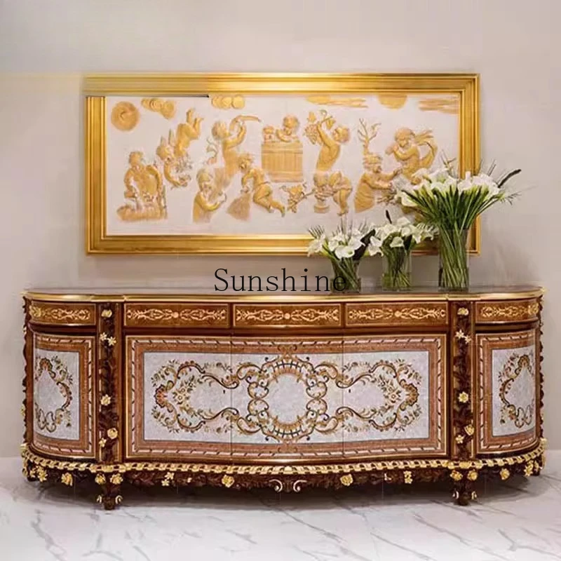 European solid wood carving flower TV cabinet villa luxury living room furniture storage
European solid wood carving flower TV cabinet villa luxury living room furniture storage