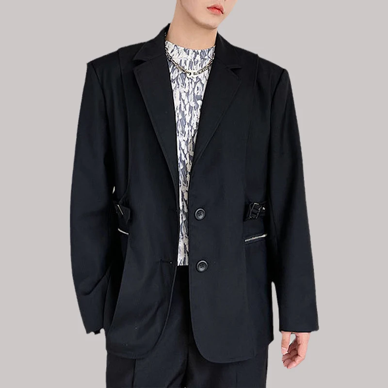Men Blazer Solid Color Lapel Long Sleeve Two Button Patchwork Streetwear Fashion Korean Casual Thin Coats Black Suits
Men Blazer Solid Color Lapel Long Sleeve Two Button Patchwork Streetwear Fashion Korean Casual Thin Coats Black Suits