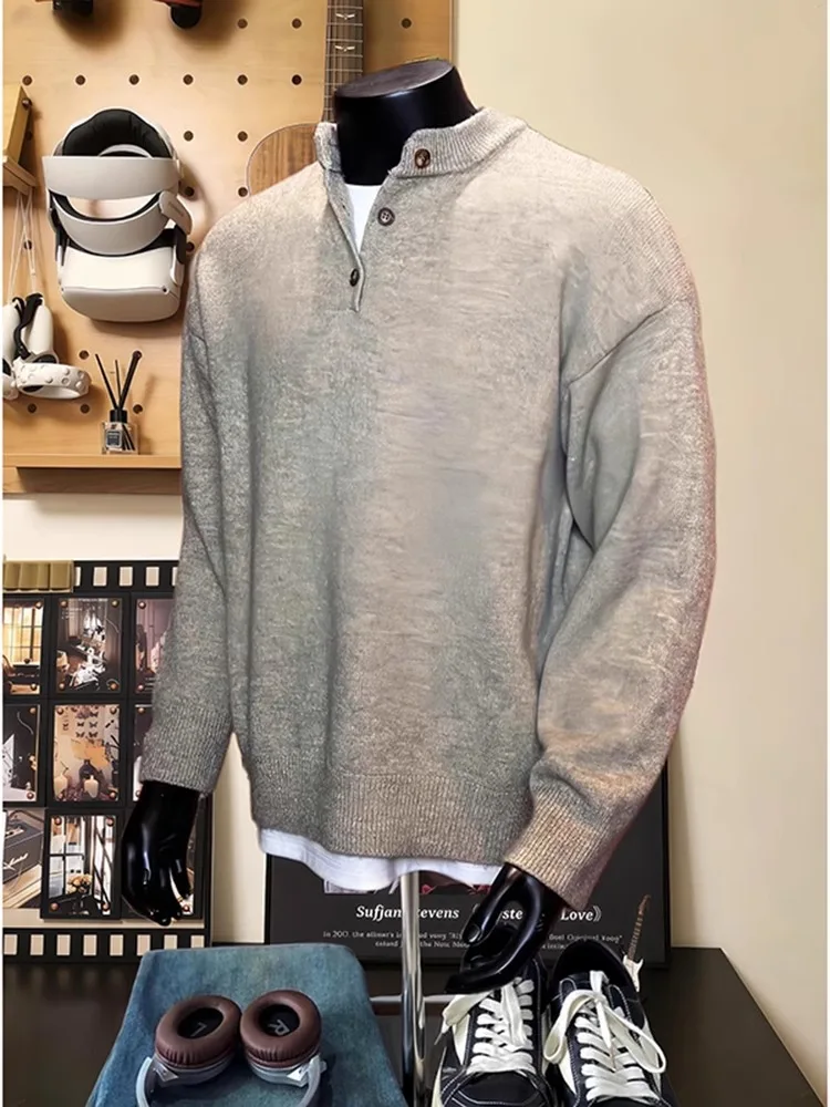 American Retro Henry Collar Knitwear Men's Sle Autumn Winter Lazy High-End Cleanfit Inner Wear Knitted Sweater Coat
American Retro Henry Collar Knitwear Men's Sle Autumn Winter Lazy High-End Cleanfit Inner Wear Knitted Sweater Coat