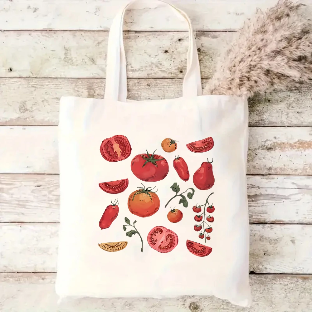 Tomato Variety Canvas Tote Bag Food Print Shoulder Bag
Tomato Variety Canvas Tote Bag Food Print Shoulder Bag