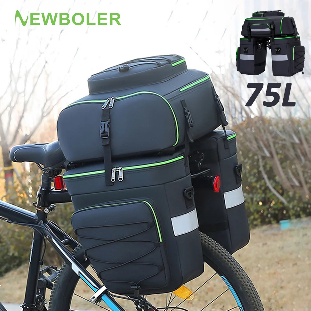 Велосипедная сумка NEWBOLER 75L, 3 в 1, большая вместимость, водонепроницаемая, для заднего багажника, подходит для горных, шоссейных, складных велосипедов и электровелосипедов.
Велосипедная сумка NEWBOLER 75L, 3 в 1, большая вместимость, водонепроницаемая, для заднего багажника, подходит для горных, шоссейных, складных велосипедов и электровелосипедов.