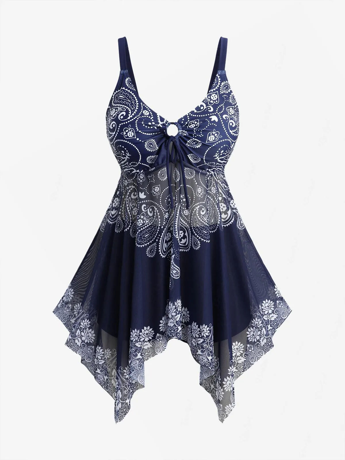Rosegal Women’s Plus Size Paisley Floral Printed Cinched Ruched Asymmetrical Boyshorts Tankini Swimsuit
Rosegal Women’s Plus Size Paisley Floral Printed Cinched Ruched Asymmetrical Boyshorts Tankini Swimsuit