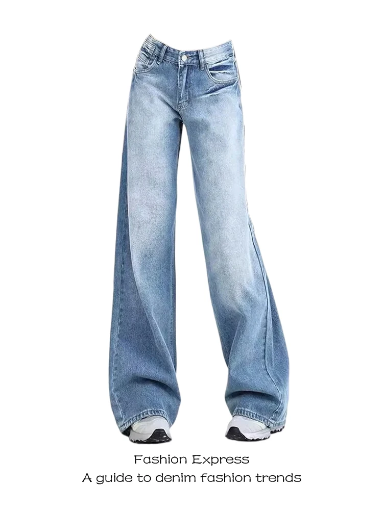 Ретро-джинсы американского стиля с эффектом потертости, прямые, женские, новинка 2025 года, хит продаж, с высокой талией, утягивающие, струящиеся, широкие штанины, из денима
Ретро-джинсы американского стиля с эффектом потертости, прямые, женские, новинка 2025 года, хит продаж, с высокой талией, утягивающие, струящиеся, широкие штанины, из денима