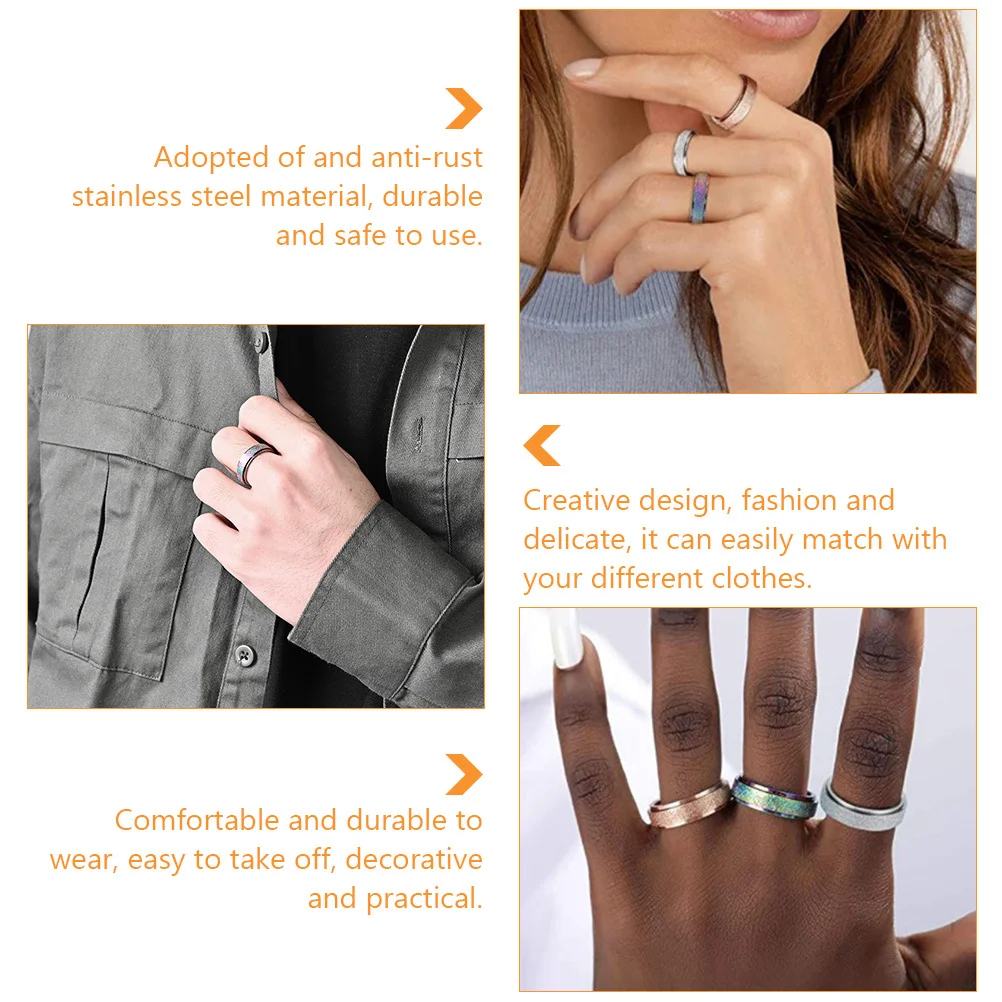 3Pcs Creative Design Rotating Stainless Steel Rings Unisex Exquisite Gift Choice for Friends Festivals Banquets
3Pcs Creative Design Rotating Stainless Steel Rings Unisex Exquisite Gift Choice for Friends Festivals Banquets