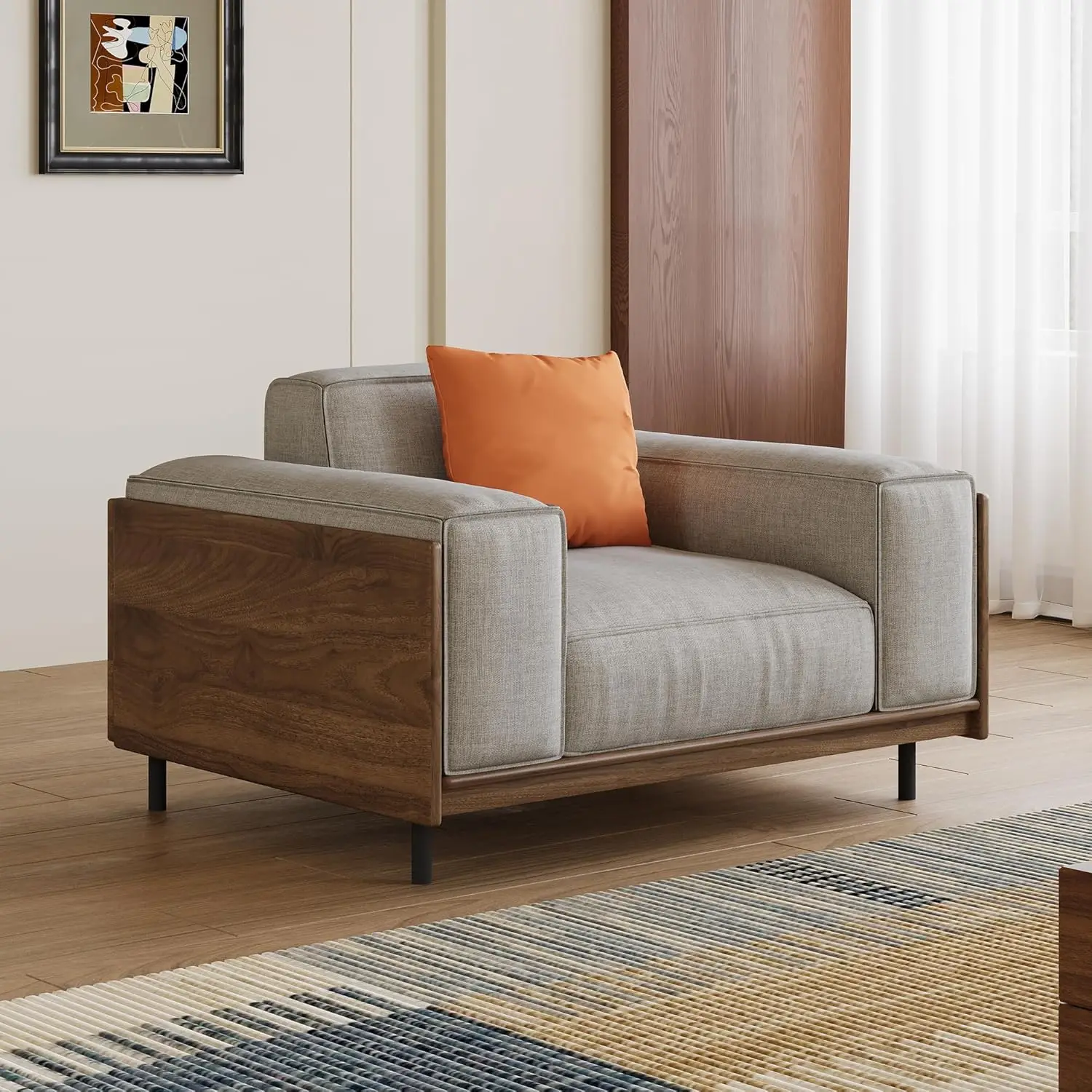 Modern Fabric Single Seat Sofa Solid Wood Frame High Density Sponge Cushion Easy Assembly Living Room Office 40.94, Customized
Modern Fabric Single Seat Sofa Solid Wood Frame High Density Sponge Cushion Easy Assembly Living Room Office 40.94, Customized