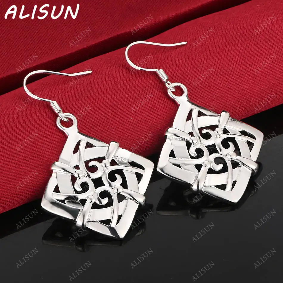 ALISUN 925 Sterling Silver Hollow Square Earrings Drop Earrings Fashion Jewelry Charm Grace Noble Wedding Accessories
ALISUN 925 Sterling Silver Hollow Square Earrings Drop Earrings Fashion Jewelry Charm Grace Noble Wedding Accessories