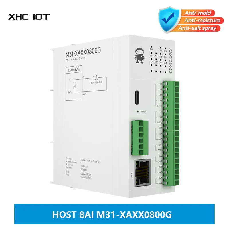 8AI RS485 RJ45 Analog Switch Acquisition Distributed Remote IO Module Host Module DC8~28V Fast Expansion XHCIOT M31-XAXX0800G
8AI RS485 RJ45 Analog Switch Acquisition Distributed Remote IO Module Host Module DC8~28V Fast Expansion XHCIOT M31-XAXX0800G