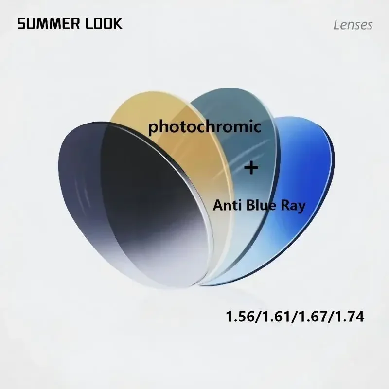 Summer aspherical prescription anti-blue light color-changing sunglasses lenses designed for myopia and astigmatism patients
Summer aspherical prescription anti-blue light color-changing sunglasses lenses designed for myopia and astigmatism patients