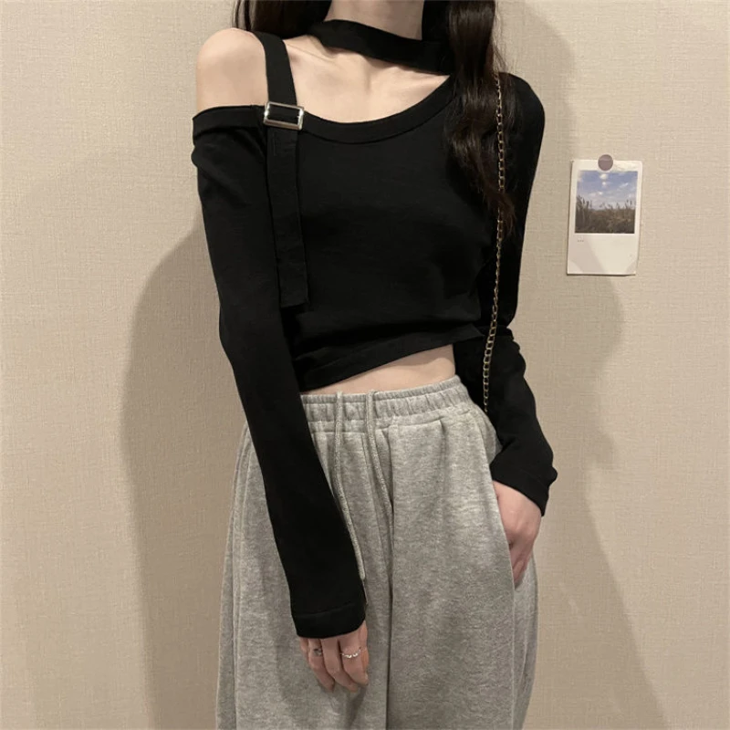 Korean Halter Knitwear Crop Top Women Design Sense New Solid O-neck Basics Slim Long Sleeve Blouse Female
Korean Halter Knitwear Crop Top Women Design Sense New Solid O-neck Basics Slim Long Sleeve Blouse Female