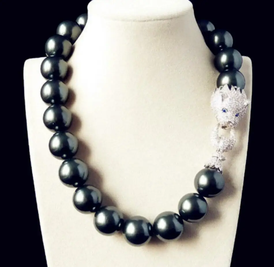 Jewelry fancy 20mm black shell pearl inlay zircon leopard head necklace for festival gift
Jewelry fancy 20mm black shell pearl inlay zircon leopard head necklace for festival gift