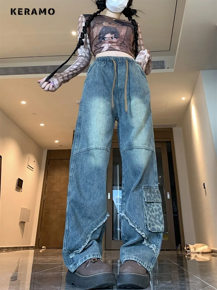 American Vintage Leopard Patchwork Jeans Women Casual 2000s Pants Y2K Harajuku Drawstring Street Eclectic Waif Denim Trouser
American Vintage Leopard Patchwork Jeans Women Casual 2000s Pants Y2K Harajuku Drawstring Street Eclectic Waif Denim Trouser