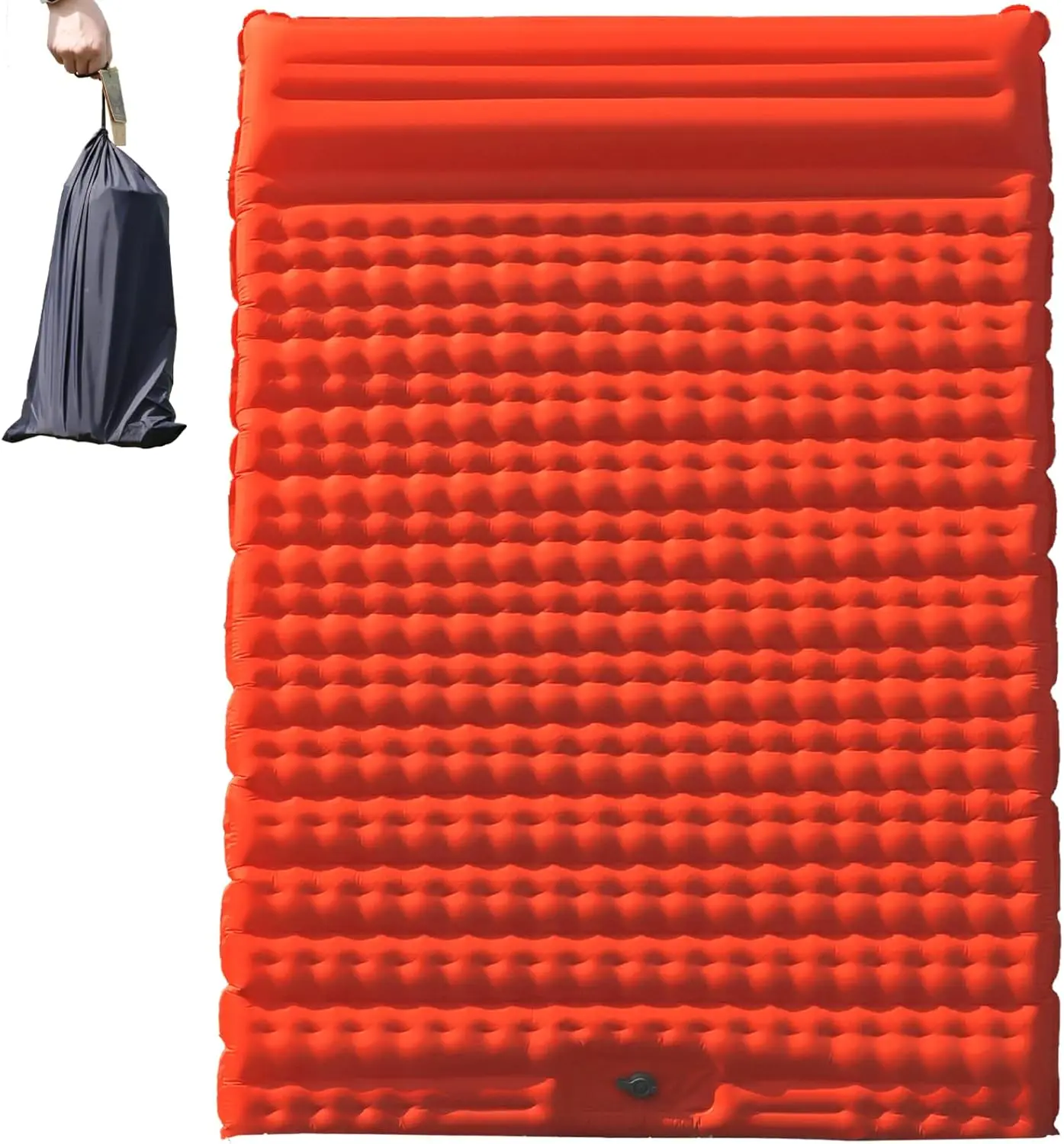 Double Self-Inflating Sleeping Pad - Extra-Thick Portable Camping Mat with Built-in Pump, Orange
Double Self-Inflating Sleeping Pad - Extra-Thick Portable Camping Mat with Built-in Pump, Orange