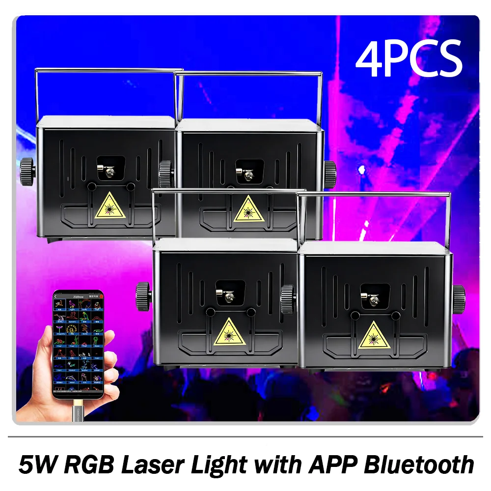 4 шт./лот, 5 Вт, RGB, лазерный сценический светильник с управлением через Bluetooth и приложение, для диджеев, дней рождения, свадеб, вечеринок, клубов, баров, ночных мероприятий, дискотек в помещении
4 шт./лот, 5 Вт, RGB, лазерный сценический светильник с управлением через Bluetooth и приложение, для диджеев, дней рождения, свадеб, вечеринок, клубов, баров, ночных мероприятий, дискотек в помещении