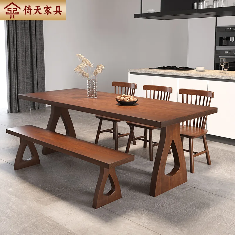 Скандинавский обеденный стол из цельного дерева со стульями, бытовой прямоугольный деревянный стол для небольшой квартиры, обеденный стол из ясеня
Скандинавский обеденный стол из цельного дерева со стульями, бытовой прямоугольный деревянный стол для небольшой квартиры, обеденный стол из ясеня