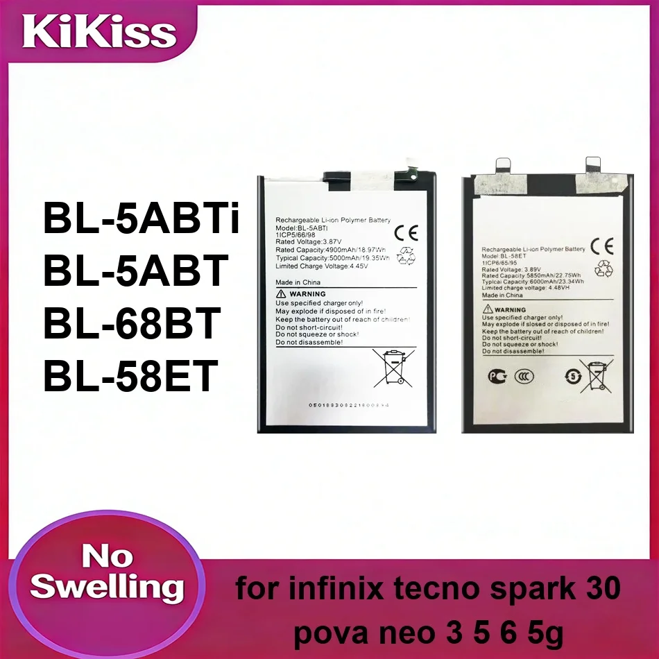 Mobile Phone Battery Fast Charging BL-68BT BL-5ABTI BL-5ABT BL-58ET 5000-7000mAh For Infinix Tecno Spark 30 Pova Neo 3 5 6 5G
Mobile Phone Battery Fast Charging BL-68BT BL-5ABTI BL-5ABT BL-58ET 5000-7000mAh For Infinix Tecno Spark 30 Pova Neo 3 5 6 5G