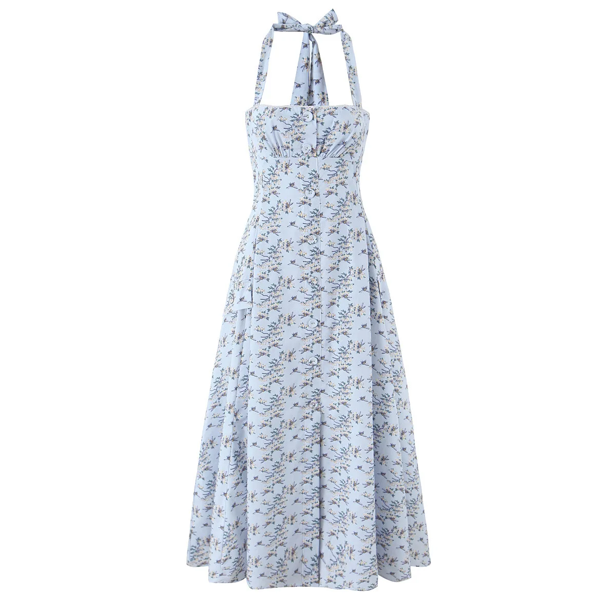 Dave&di Hanging Neck Button Mid Length Dress For Woman Clothes Dress Elegant Party Dresses Vestidos Women's Dress
Dave&di Hanging Neck Button Mid Length Dress For Woman Clothes Dress Elegant Party Dresses Vestidos Women's Dress