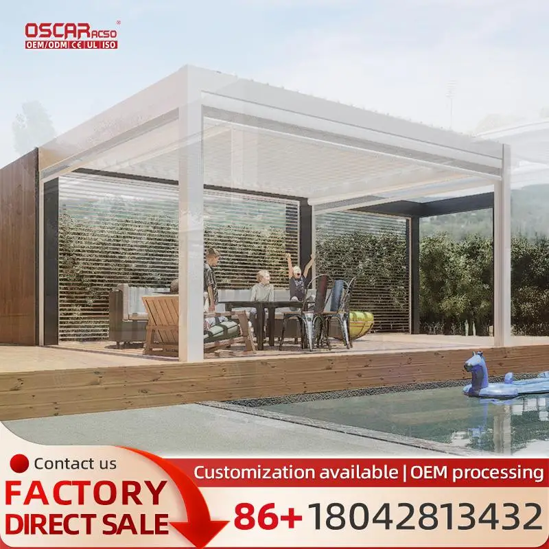 High Quality Adjustable Roof Pergola for Garden Patio Wood Plastic Aluminum Louvered Shade Outdoor Structure for Home Yard pergo
High Quality Adjustable Roof Pergola for Garden Patio Wood Plastic Aluminum Louvered Shade Outdoor Structure for Home Yard pergo