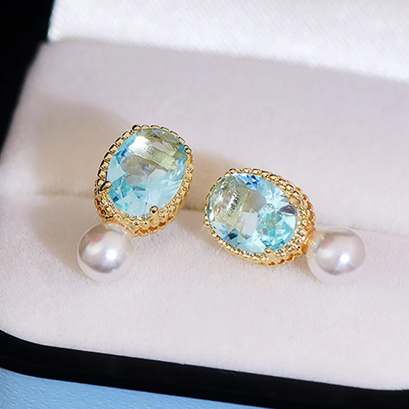 France Retro Baroque Blue Sky Exquisite Top Quality Earrings For Women Ting Pearl Temperament Luxury Delicate Romantic Pendant
France Retro Baroque Blue Sky Exquisite Top Quality Earrings For Women Ting Pearl Temperament Luxury Delicate Romantic Pendant