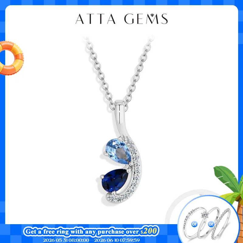 ATTAGEMS Double Teardrop Synthetic Sapphire Necklace for Women 925 Silver 4*6mm Pear Cut Pendant Elegant luxury Jewelry of party
ATTAGEMS Double Teardrop Synthetic Sapphire Necklace for Women 925 Silver 4*6mm Pear Cut Pendant Elegant luxury Jewelry of party