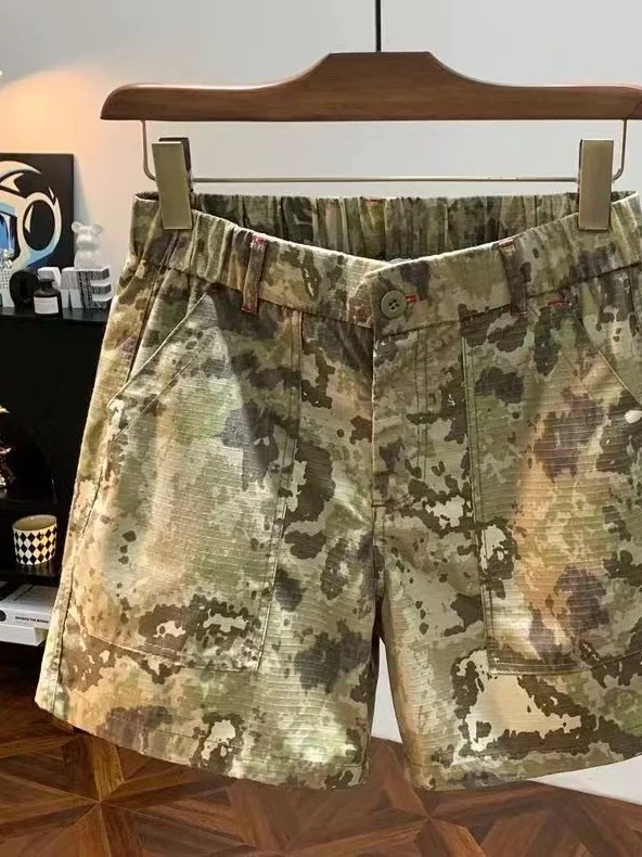 Summer Camouflage Shorts Men's Loose Elastic Waist Beach Casual Trendy Fourths Polyester Fiber No Ironing Treatment Pocket
Summer Camouflage Shorts Men's Loose Elastic Waist Beach Casual Trendy Fourths Polyester Fiber No Ironing Treatment Pocket