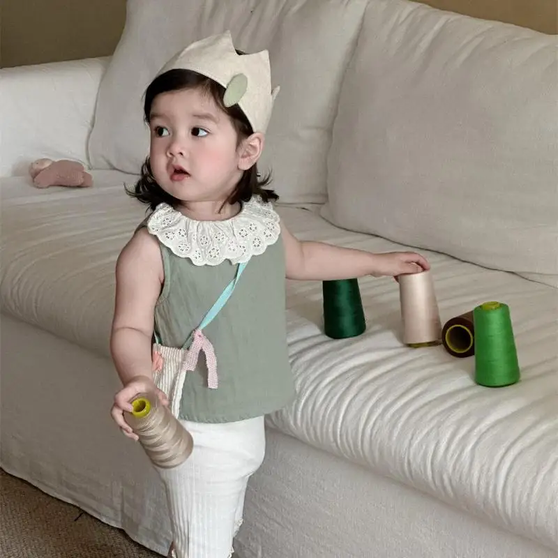 2025 Summer New Baby Sleeveless T Shirts Cute Lace Collar Girls Thin Solid Tee Cotton Breathable Infant Tops Toddler Clothes
2025 Summer New Baby Sleeveless T Shirts Cute Lace Collar Girls Thin Solid Tee Cotton Breathable Infant Tops Toddler Clothes