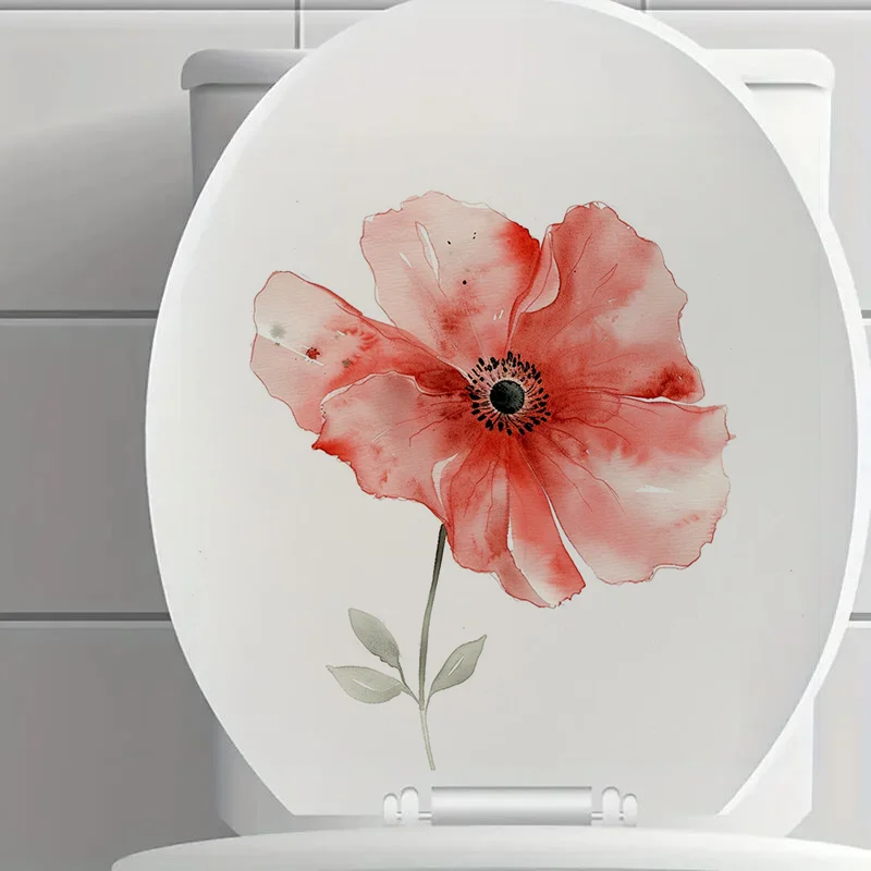 Red Watercolor Flower 1pc Toilet Stickers,Wall Decal Removable, Reusable Vinyl Car Sticker for Toilet Lid, Bathroom Decor
Red Watercolor Flower 1pc Toilet Stickers,Wall Decal Removable, Reusable Vinyl Car Sticker for Toilet Lid, Bathroom Decor