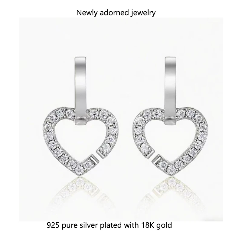 Hot-selling Cross-border Exquisite 18K Gold Plated S925 Sterling Silver Women's Fashion Heart-shaped Earrings with High-class Fe
Hot-selling Cross-border Exquisite 18K Gold Plated S925 Sterling Silver Women's Fashion Heart-shaped Earrings with High-class Fe