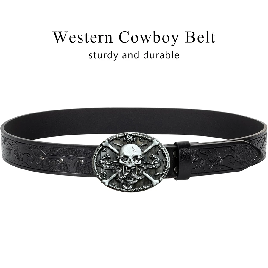 1PC Western style belt, cross skull snake, carved floral pattern and long horn decoration, brown retro style, suitable for pairi
1PC Western style belt, cross skull snake, carved floral pattern and long horn decoration, brown retro style, suitable for pairi